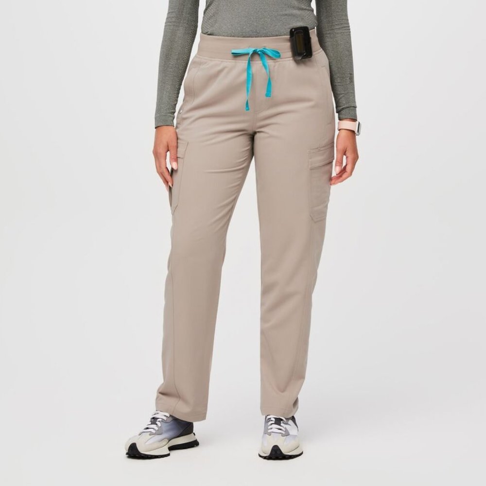 FIGS High Waisted Ukwala Tapered Cargo Scrub Pants COLOR  Boulder Size S.